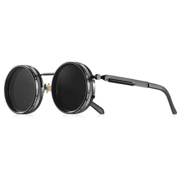 CRIXALIS Polarized Sunglasses – ND9 Adjustable Dimming, UV400, Round Retro