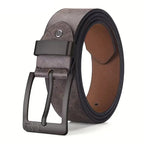 Mens PU Leather Belt Retro Metal Pin Buckle Casual Business Dress Waist UK Size