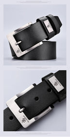 Mens Genuine Leather Belts Cowhide Belt Metal Pin Buckle Dress Waistband UK Size