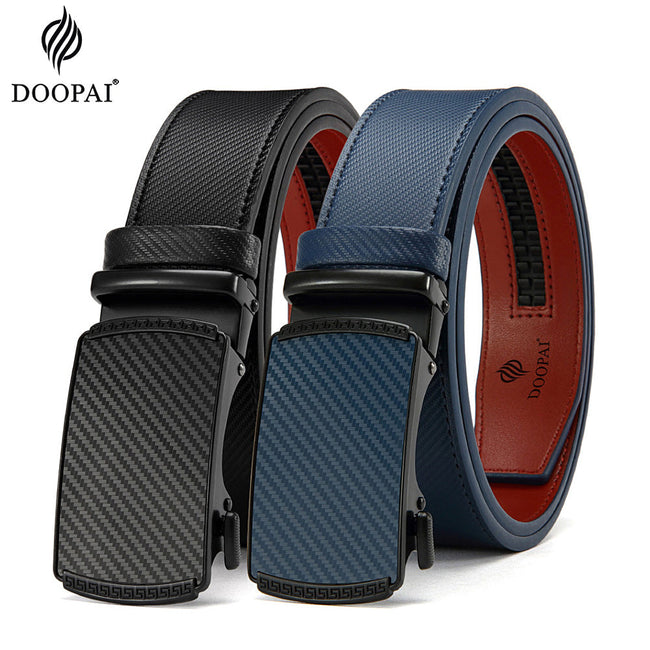 DOOPAI Mens Genuine Leather Belts Belt Ratchet Automatic Buckle Waistband Dress Hover Image