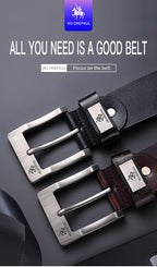 Mens Genuine Leather Belts Cowhide Belt Metal Pin Buckle Dress Waistband UK Size