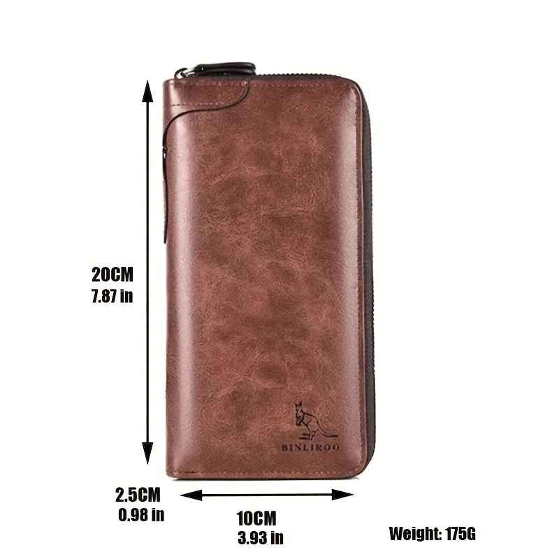 Long Wallet Leather Card Holder Zipper Purse Bag RFID Unisex Clutch High Quality