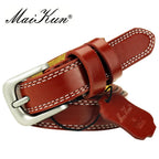ladies Top Genuine Leather Belts Skinny Waist Womens Belt Metal Pin Buckle Dress