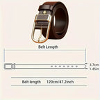 Mens Genuine Leather Belts Coboy Trendy Casual Belt Metal Pin Buckle Waistband