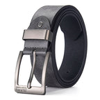 Mens PU Leather Belt Retro Metal Pin Buckle Casual Business Dress Waist UK Size