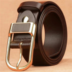 Mens Genuine Leather Belts Coboy Trendy Casual Belt Metal Pin Buckle Waistband