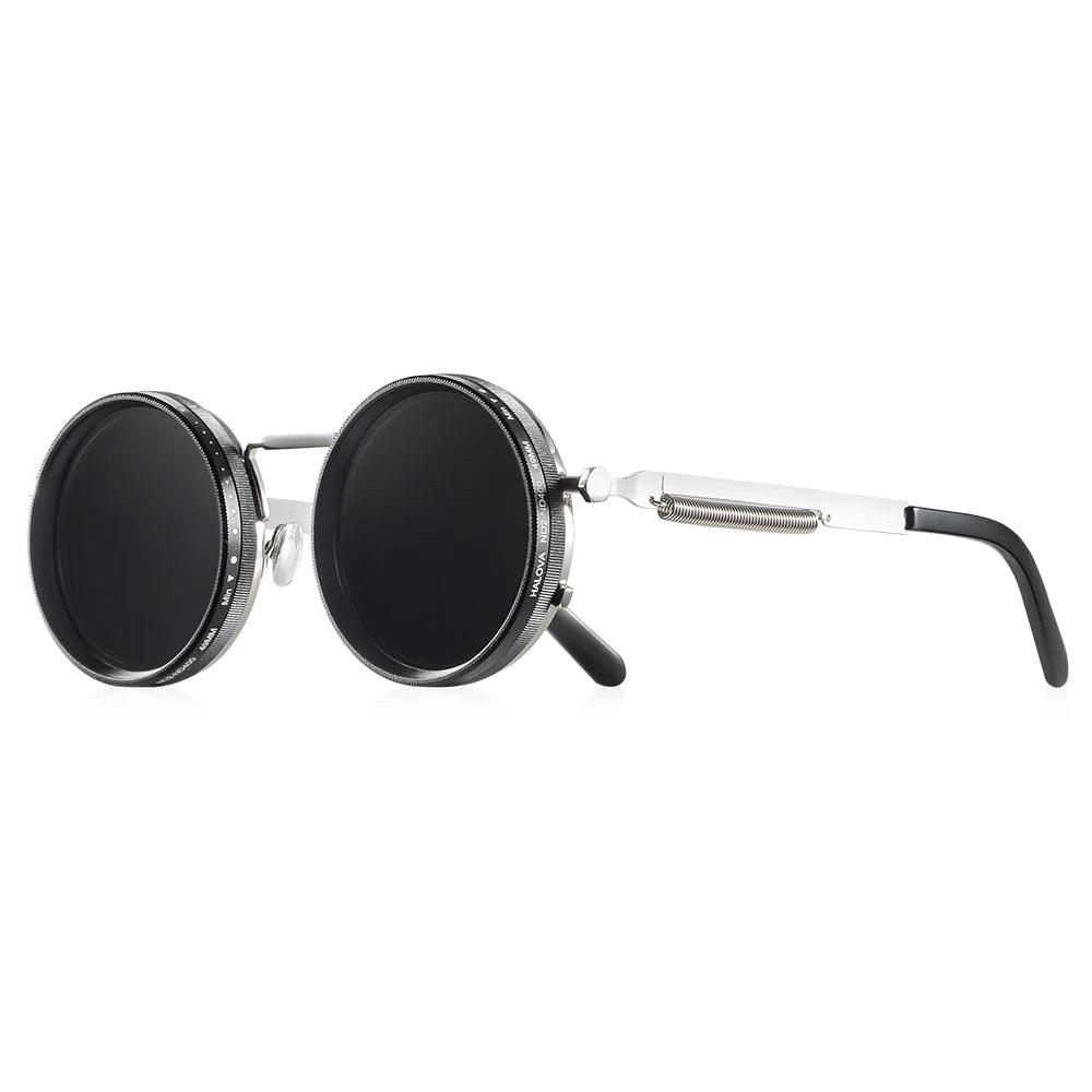 CRIXALIS Polarized ND9 Sunglasses UV400 Adjustable Dimming Round Retro Outdoor