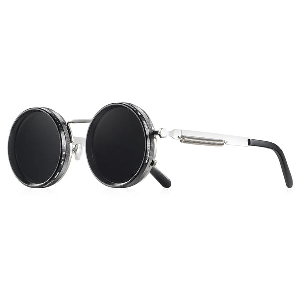 CRIXALIS Polarized Sunglasses – ND9 Adjustable Dimming, UV400, Round Retro
