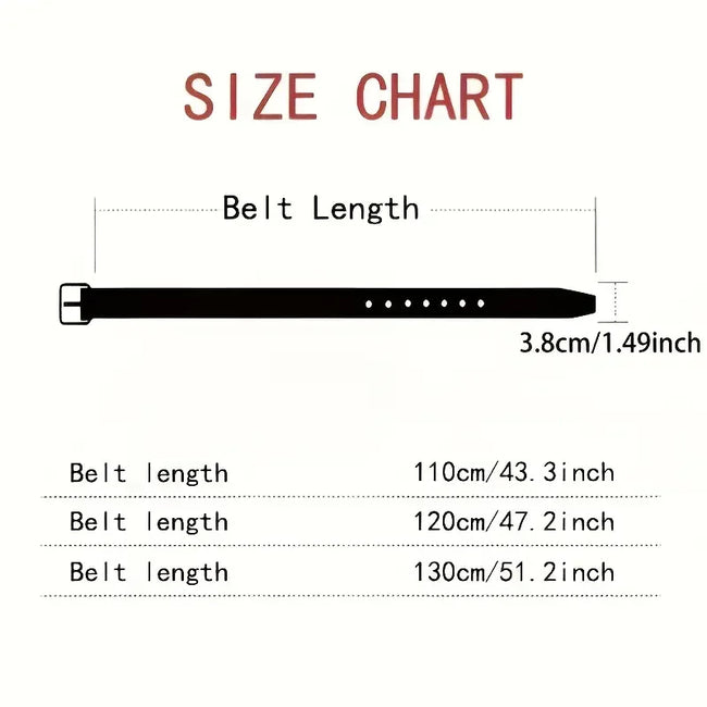 Mens PU Leather Belt Retro Metal Pin Buckle Casual Business Dress Waist UK Size Main Image