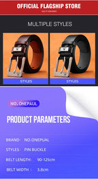 Mens Genuine Leather Belts Cowhide Belt Metal Pin Buckle Dress Waistband UK Size