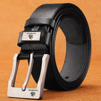 Mens Genuine Leather Belts Cowhide Belt Metal Pin Buckle Dress Waistband UK Size