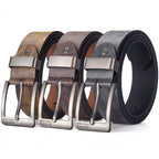 Mens PU Leather Belt Retro Metal Pin Buckle Casual Business Dress Waist UK Size