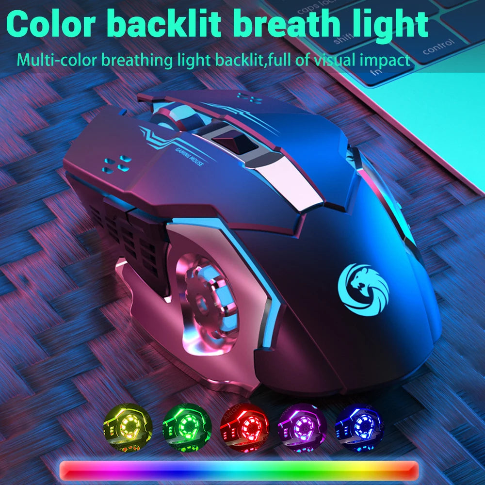 Wireless Rechargeable Gaming Mouse Silent Bluetooth USB RGB LED Mice PC Laptop