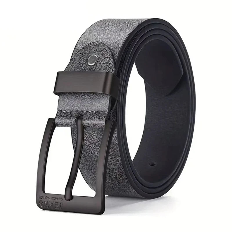 Mens PU Leather Belt Retro Metal Pin Buckle Casual Business Dress Waist UK Size