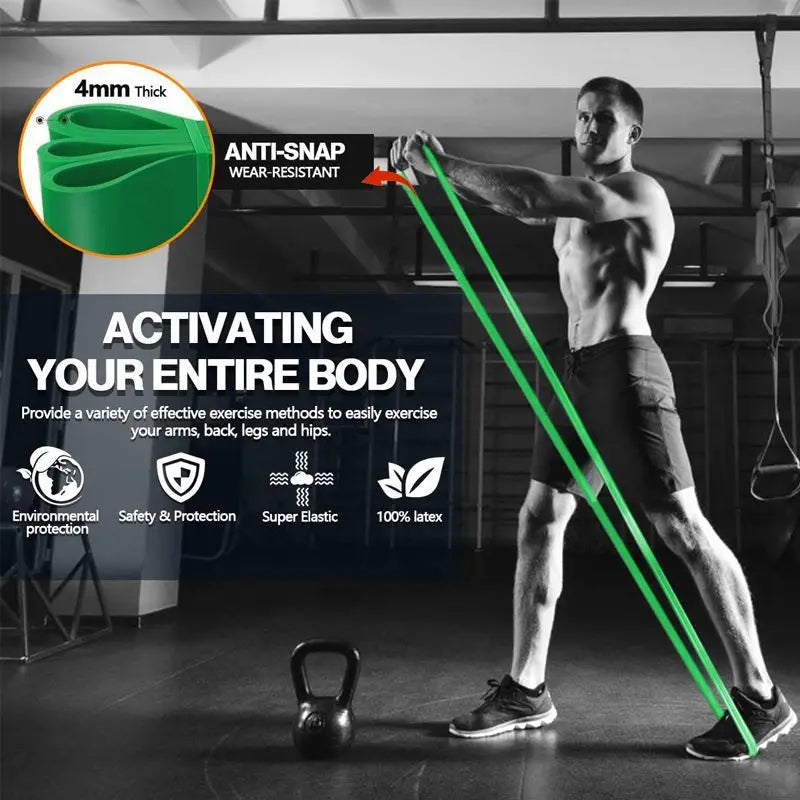 Heavy Duty Resistance Bands Set or Single Latex Pull Up Yoga Fitness Home Gym UK