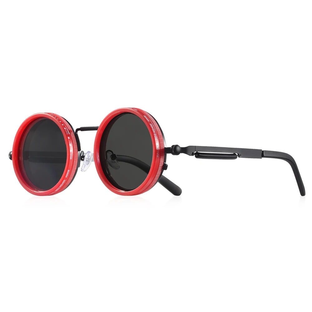 CRIXALIS Polarized ND9 Sunglasses UV400 Adjustable Dimming Round Retro Outdoor