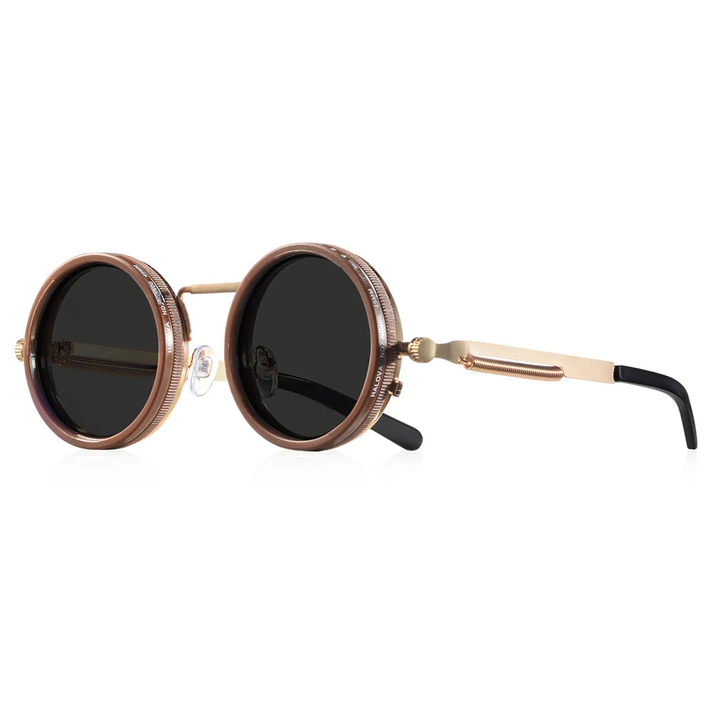 CRIXALIS Polarized ND9 Sunglasses UV400 Adjustable Dimming Round Retro Outdoor