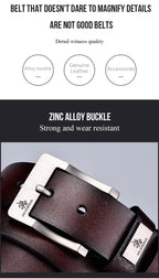 Mens Genuine Leather Belts Cowhide Belt Metal Pin Buckle Dress Waistband UK Size