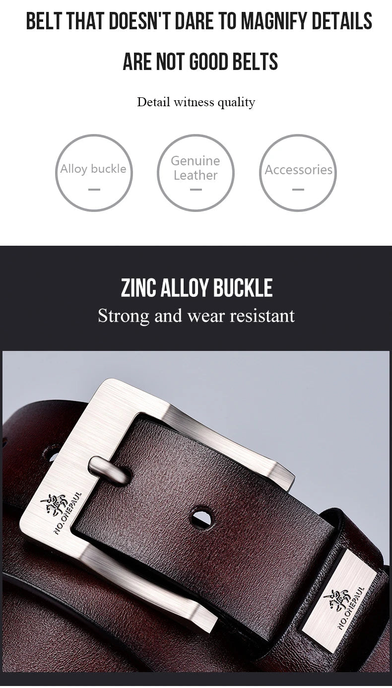 Mens Genuine Leather Belts Cowhide Belt Metal Pin Buckle Dress Waistband UK Size