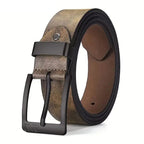 Mens PU Leather Belt Retro Metal Pin Buckle Casual Business Dress Waist UK Size
