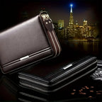 Mens High Quality Leather Long Wallet RFID Card Holder Clutch Zip Business Purse