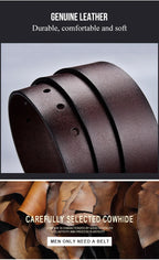 Mens Genuine Leather Belts Cowhide Belt Metal Pin Buckle Dress Waistband UK Size