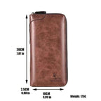 Long Wallet Leather Card Holder Zipper Purse Bag RFID Unisex Clutch High Quality