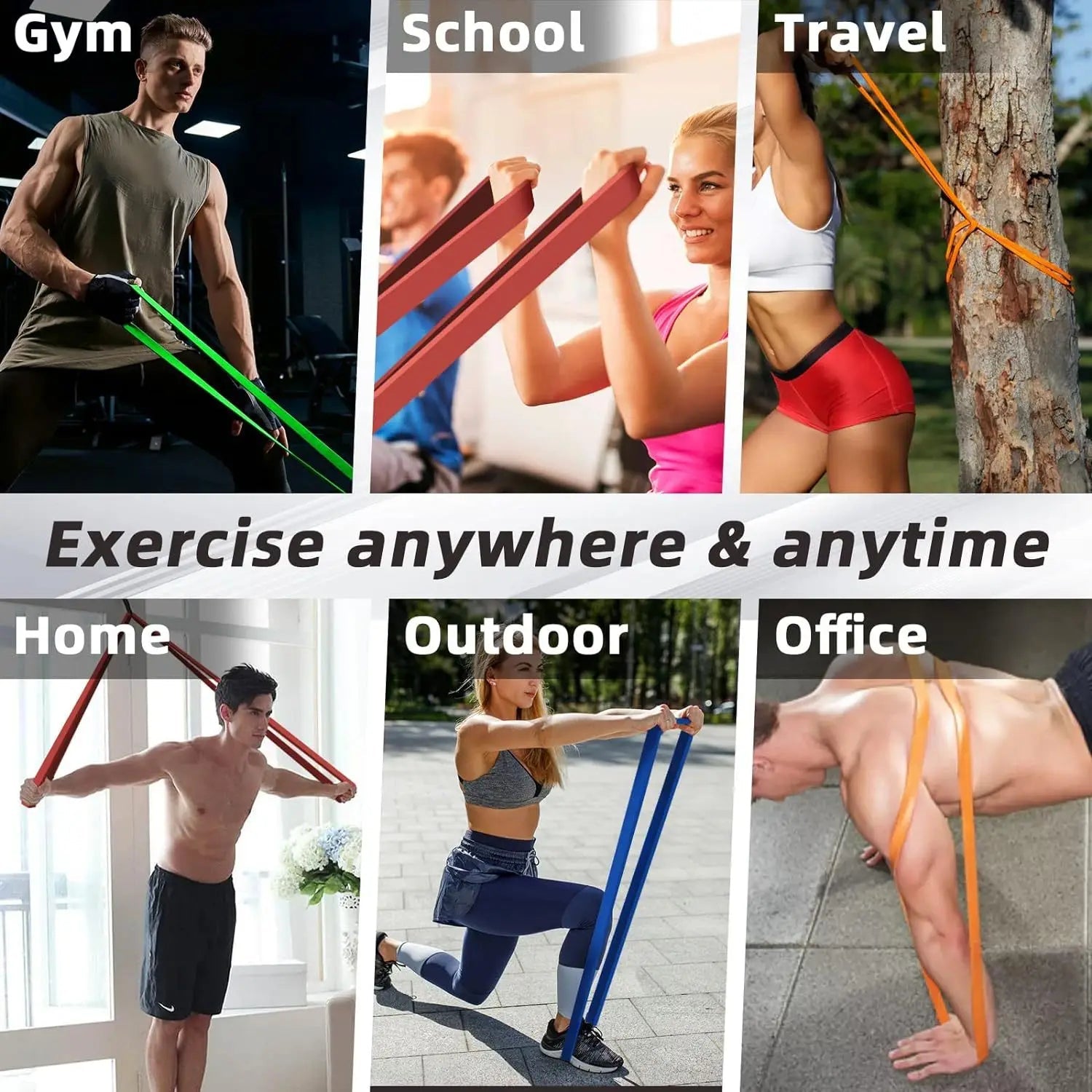 Heavy Duty Resistance Bands Set or Single Latex Pull Up Yoga Fitness Home Gym UK