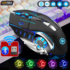 Wireless Rechargeable Gaming Mouse Silent Bluetooth USB RGB LED Mice PC Laptop