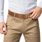 DOOPAI Mens Genuine Leather Belts Belt Ratchet Automatic Buckle Waistband Dress