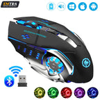 Wireless Rechargeable Gaming Mouse Silent Bluetooth USB RGB LED Mice PC Laptop
