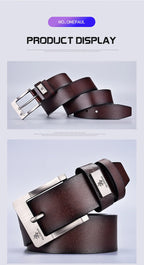 Mens Genuine Leather Belts Cowhide Belt Metal Pin Buckle Dress Waistband UK Size