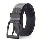 Mens PU Leather Belt Retro Metal Pin Buckle Casual Business Dress Waist UK Size