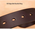 Mens Genuine Leather Belts Coboy Trendy Casual Belt Metal Pin Buckle Waistband