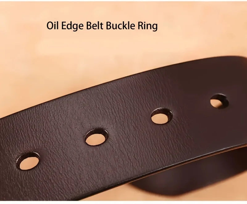 Mens Genuine Leather Belts Coboy Trendy Casual Belt Metal Pin Buckle Waistband