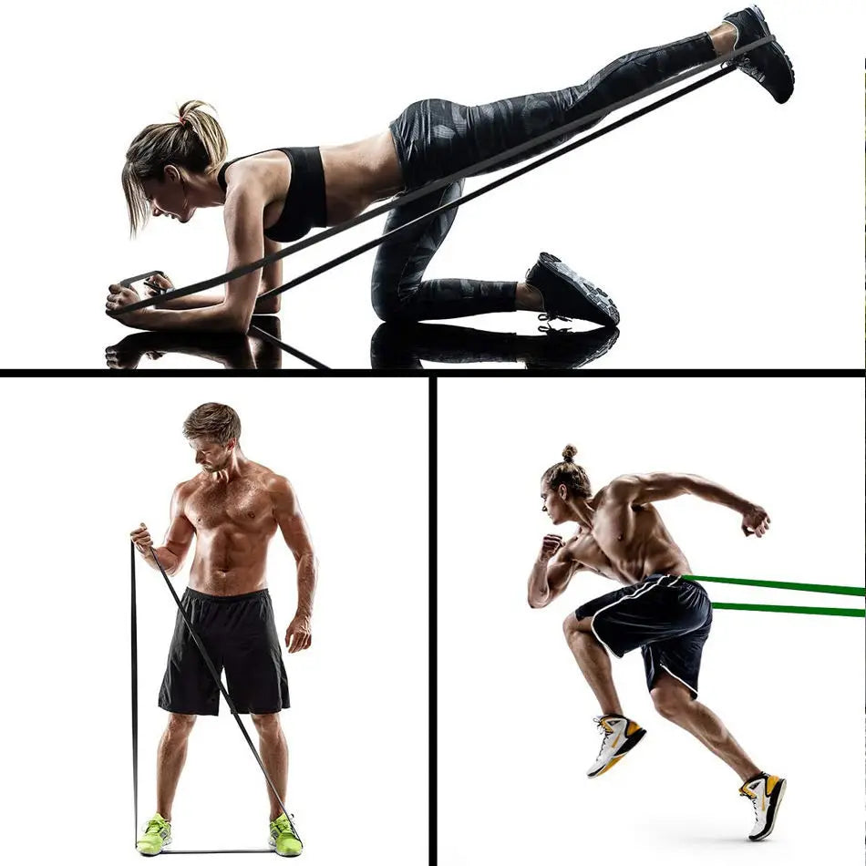 Heavy Duty Resistance Bands Set or Single Latex Pull Up Yoga Fitness Home Gym UK