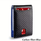Genuine Leather Slim Wallet for Mens RFID Blocking Credit Card Holder Money Clip