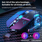 Wireless Rechargeable Gaming Mouse Silent Bluetooth USB RGB LED Mice PC Laptop