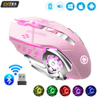 Wireless Rechargeable Gaming Mouse Silent Bluetooth USB RGB LED Mice PC Laptop