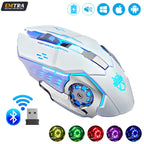 Wireless Rechargeable Gaming Mouse Silent Bluetooth USB RGB LED Mice PC Laptop